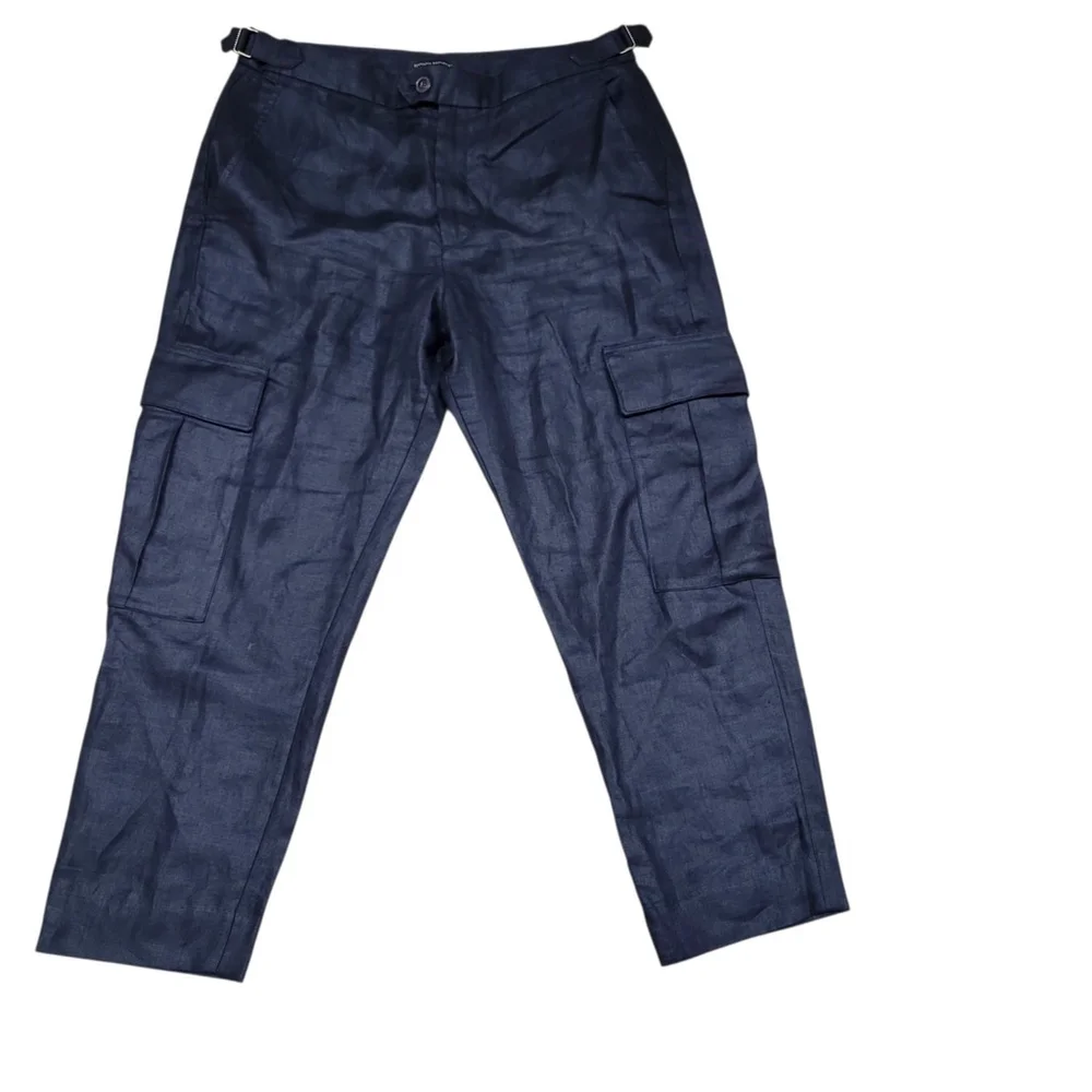 Banana Republic Relaxed Fit Cargo Pants Adjustable Waist Strap Size 12 Women's